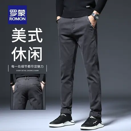 罗蒙秋季休闲裤男直筒弹力修身2025新款商务男裤百搭潮流长裤N1Z商品大图