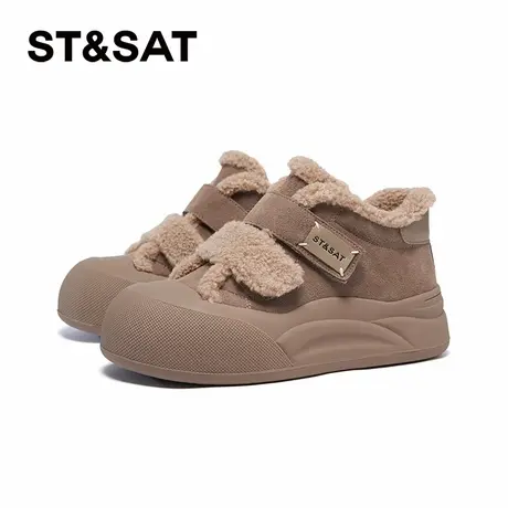 星期六时尚雪地靴冬季新款魔术贴舒适保暖加绒女靴SSC411A665商品大图