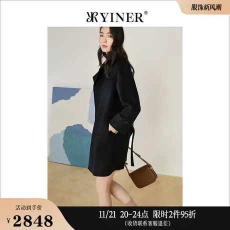 YINER音儿女装冬季纯羊毛含羊绒双面呢外套商品大图