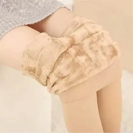 秋冬款肤色加厚打底裤女士加绒保暖裤踩脚带绒一体裤地摊商品大图