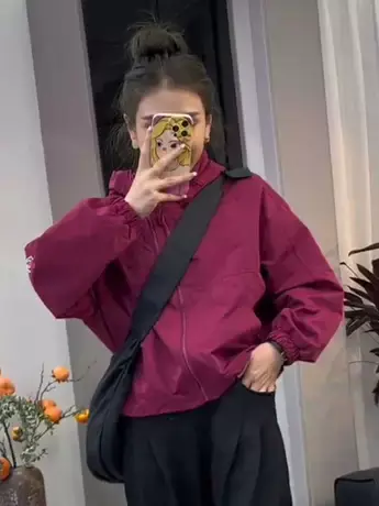 2023秋季新款连帽拉链长袖外套女时尚洋气减龄上衣百搭宽松开衫潮商品大图