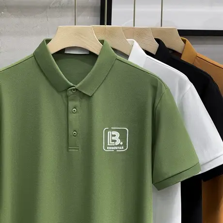 潮流2023夏季新款男士时尚刺绣POLO衫短袖休闲上衣青年翻领半截袖商品大图