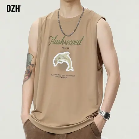 男士篮球背心男夏季潮牌运动t恤无袖坎肩上衣宽松男装2023新款潮商品大图