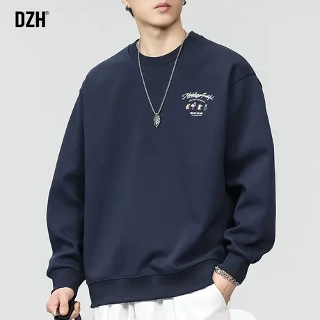 男士重磅圆领卫衣男春秋季潮牌美式长袖上衣2024休闲外套秋装男款商品大图