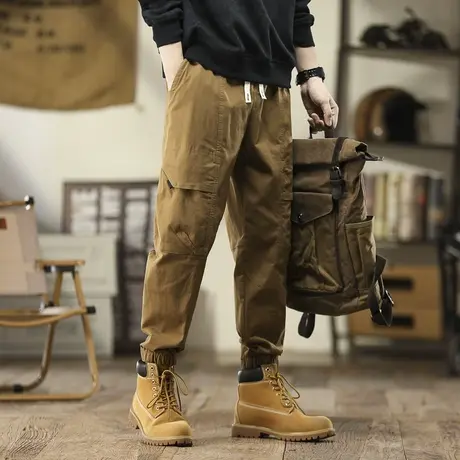 男士潮流工装裤加绒小脚休闲锥型束脚裤潮流新款修型休闲工装裤男商品大图