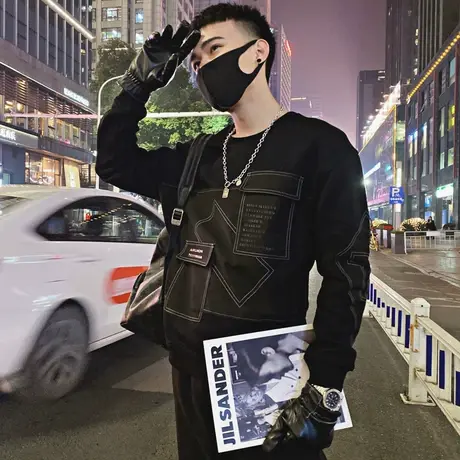 潮男卫衣ins潮牌潮牌快手上衣宽松潮流百搭休闲外套2023新款春装商品大图