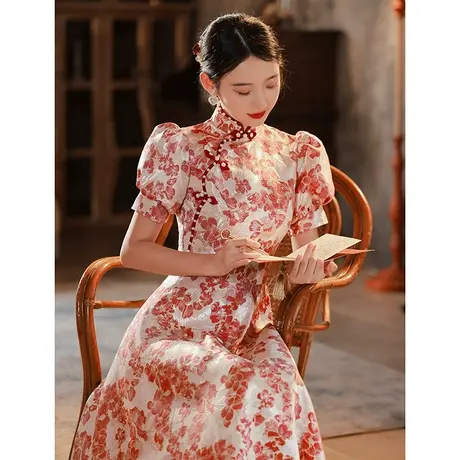 敬酒服新娘旗袍订婚连衣裙法式晚礼服女高端轻奢小众宴会长款夏季图片