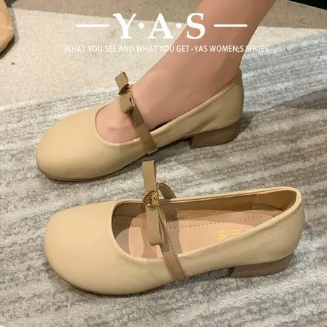 网红爆款软底玛丽珍小皮鞋2024春季款仙女风平底浅口单鞋女豆豆鞋图片