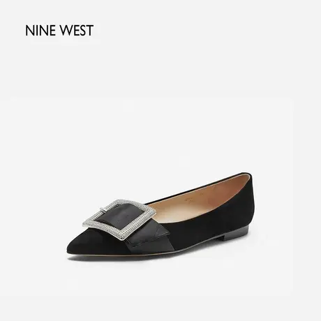 【好物体验专享】Nine West/玖熙钻扣单鞋24年春新款尖头平底鞋女商品大图