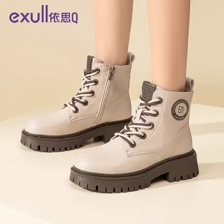 exull/依思Q英伦风马丁靴女款2023新款冬季超火短靴厚底靴子女靴图片