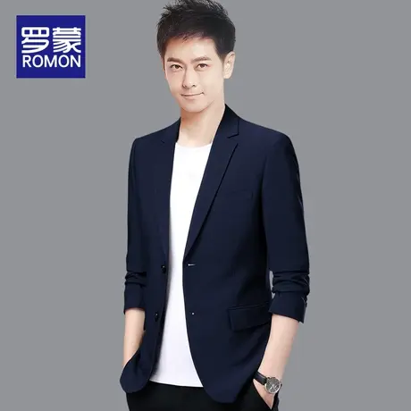 罗蒙男士休闲西服男春秋2023新款职业西装上衣男装秋季单西外套男图片