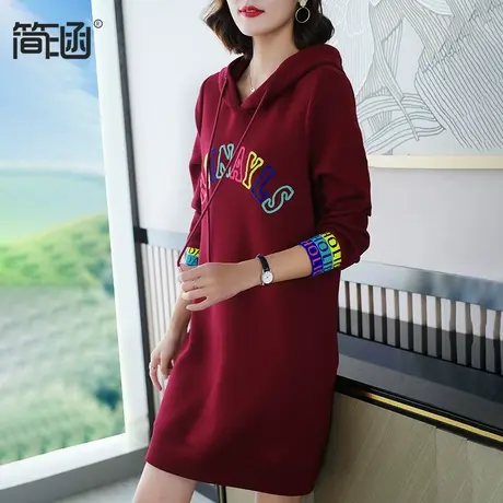 大码女装秋季高级感连衣裙简涵胖mm高端卫衣裙子图片