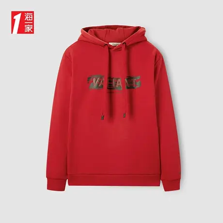 海一家时尚字母印花连帽套头衫休闲男士卫衣商品大图