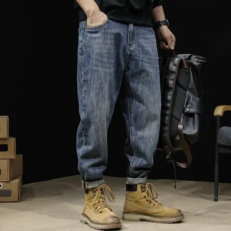 宽松直筒牛仔裤男春秋男裤大码秋冬裤子2023新款男士休闲长裤男款商品大图
