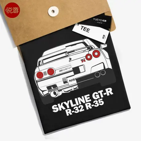 悦游 GTR短袖T恤 图案衣服头文字D潮牌夏汽车日系潮流港风男半袖图片