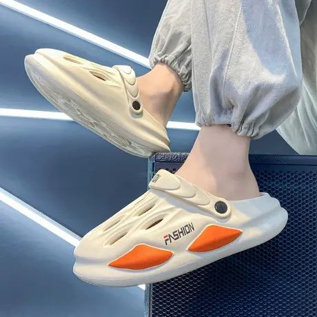 雨鞋男夏季2023时尚外穿溯溪涉水洞洞鞋防水防滑厨房洗车工作水鞋商品大图