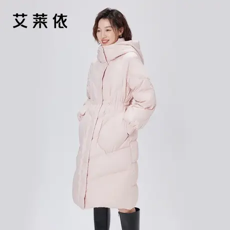 艾莱依立领连帽羽绒服2023新款高级感插肩袖加厚大口袋冬季外套女商品大图