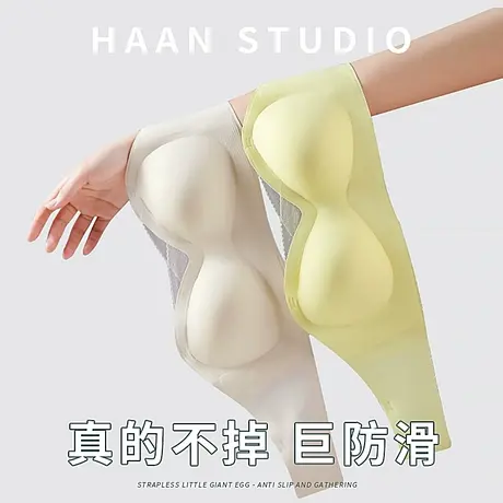 无肩带抹胸内衣女小胸聚拢无痕防滑文胸罩防走光薄款透气裹胸夏季商品大图