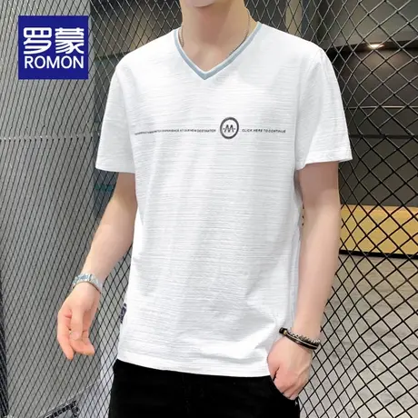 罗蒙冰丝短袖T恤男夏季体恤休闲衣服2025新款夏装上衣半袖薄款潮商品大图