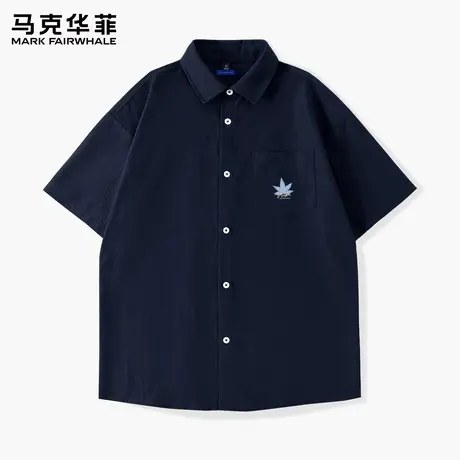 马克华菲冰丝短袖男款衬衣2025新款高中生酷帅半袖男士速干体恤衫图片