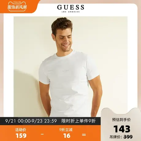 GUESS男士纯色贴身字母小众短款圆领T恤-M2GI10I3Z11商品大图