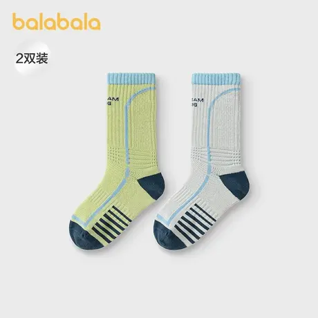 【商场同款】巴拉巴拉男童袜子秋新品儿童运动风袜吸湿抗菌两双装图片