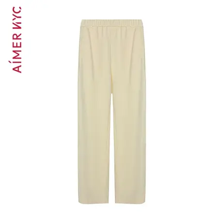 Aimer NYC外穿女 HORIZON地平线棉质休闲阔腿长裤AN820792商品大图
