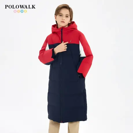POLOWALK童装男童中长款羽绒服2025年新款秋冬中大童外套保暖潮商品大图