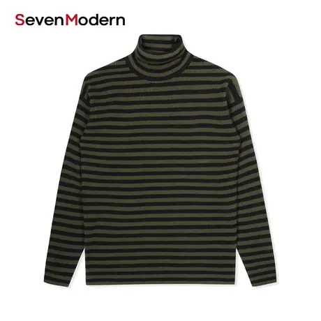 【清仓商场同款】柒牌奥莱男装潮SevenModern保暖高领针织羊毛衫图片