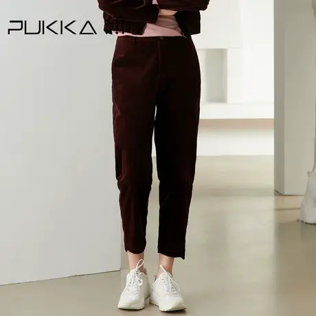 蒲PUKKA 女装休闲裤2022冬装新款设计感时尚小脚萝卜裤商场同款商品大图