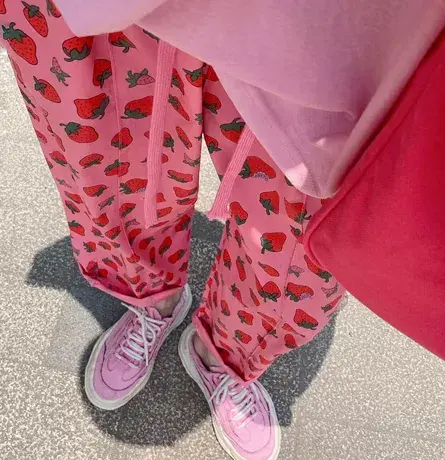 印花直筒阔腿裤子女2023夏季薄款宽松九分裤高腰休闲凉凉沙滩裤商品大图