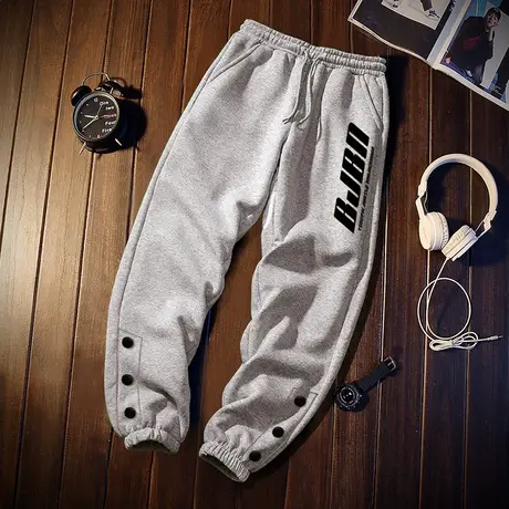 休闲裤男潮牌春秋季卫裤宽松哈伦运动工装潮流ins束脚长裤子港风商品大图