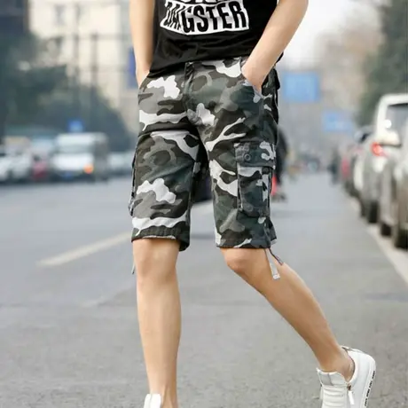 夏季男士迷彩短裤夏天七分五分裤休闲大裤衩宽松韩版沙滩裤子潮流商品大图
