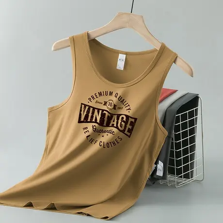 莫代尔冰丝背心男夏季健身篮球跨栏运动坎肩凉感速干无袖t恤吊带图片