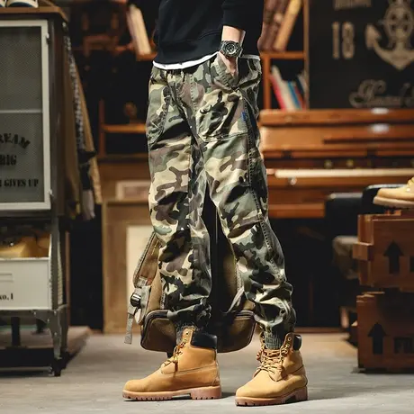 冬季工装裤男2022新款束脚收口哈伦裤ins超火潮牌宽松休闲裤束脚商品大图