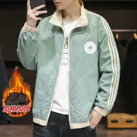 男士外套2020新款春秋季牛仔夹克韩版潮流秋冬加绒痞帅秋装上衣服商品大图