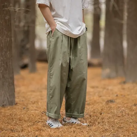 男士户外军绿色工装裤子男款秋季2023年新款美式冲锋裤直筒休闲裤商品大图