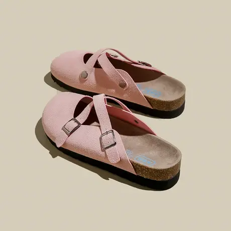 勃肯鞋包头半拖鞋女外穿2023年新款春夏百搭平底丑萌穆勒半托单鞋图片