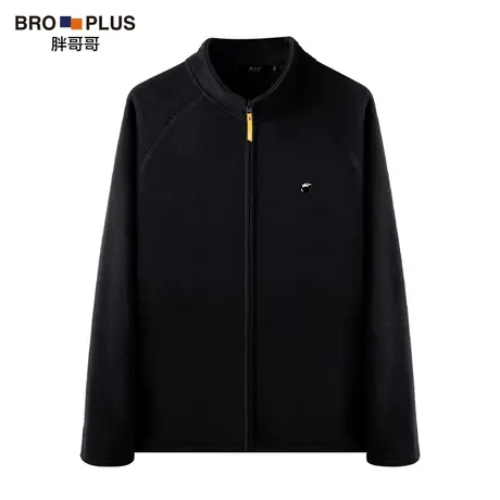 胖哥哥摇粒绒外套男大码休闲秋冬立领宽松休闲加肥加大码胖子夹克图片