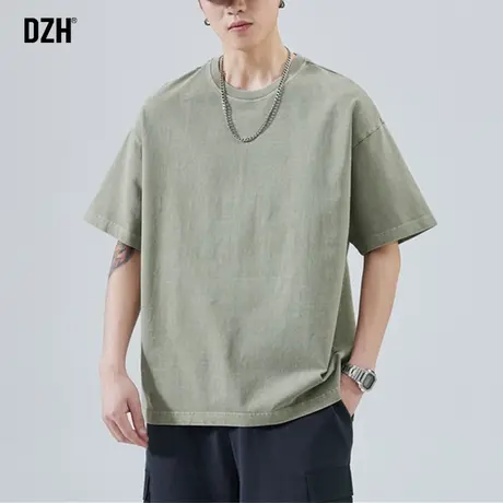 男士简约纯色t恤男短袖纯棉夏季男装基础版型五分袖上衣2023新款商品大图