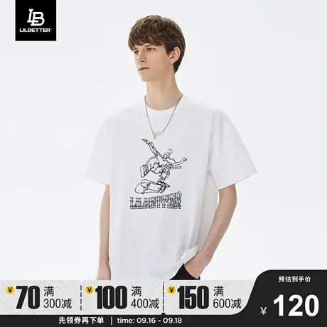 Lilbetter短袖男潮牌体恤宽松夏季新款半截袖圆领上衣街头嘻哈T恤图片