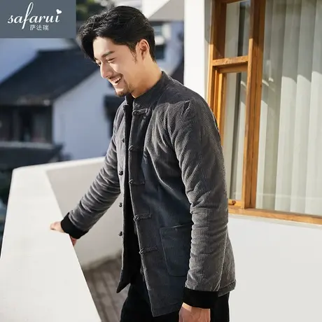 灯芯绒男士棉服冬装立领中式唐装棉袄男加厚中国风冬季外套棉衣男图片