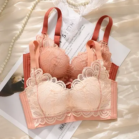 内衣女小胸聚拢上托收副乳调整型防下垂蕾丝性感无钢圈文胸罩夏季商品大图