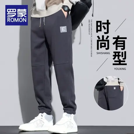罗蒙休闲裤男秋季2023新款潮牌宽松束脚运动裤子男士卫裤春秋款图片