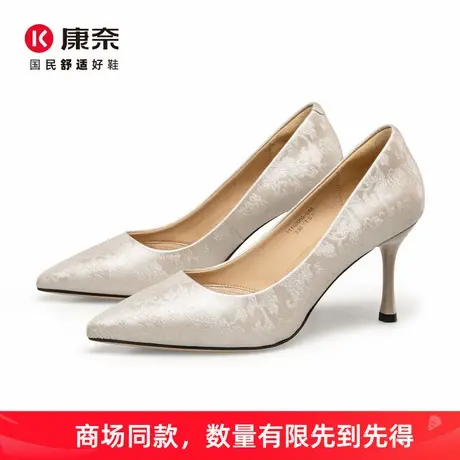 走路不累的高跟鞋春季新款时尚百搭尖头细跟国风女鞋配裙子高跟鞋图片