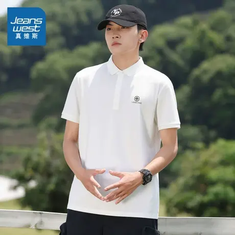 V7真维斯男装2024夏季新款潮牌男款7A抗菌针织翻领POLO衫上衣商品大图