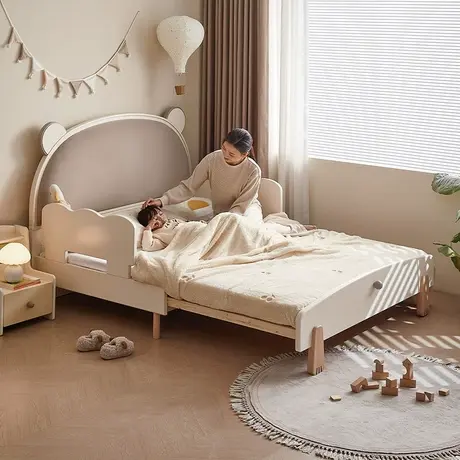 全友家居2024新款小户型卧室可伸缩男女小孩青少年单人床商品大图