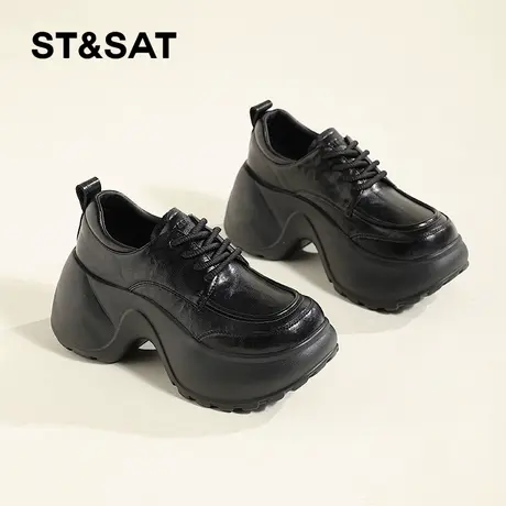St&Sat/星期六厚底乐福鞋女百搭松糕底英伦小皮鞋小个子增高鞋商品大图