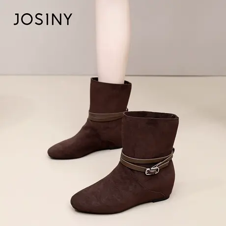 卓诗尼2025秋冬新款短靴女时尚舒适美拉德西部靴时尚百搭瘦瘦靴女图片