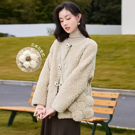 【惊喜直降】香影颗粒毛绒外套女2023秋冬新款羊羔毛风格皮毛一体商品大图